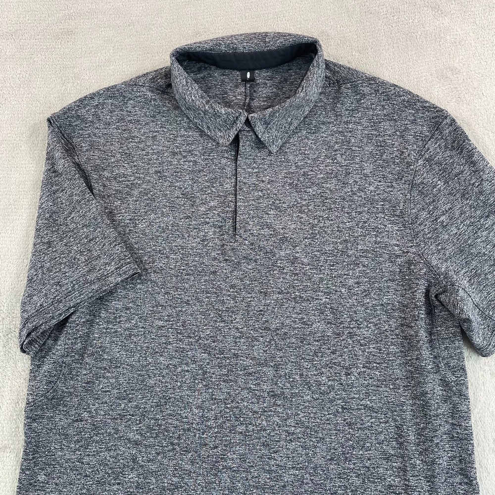Lululemon‎ Drysense 1/4 Zip Polo Shirt Men Large Heathered Black Performance $88
